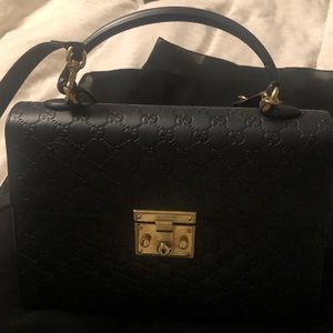 Gucci padlock black leather